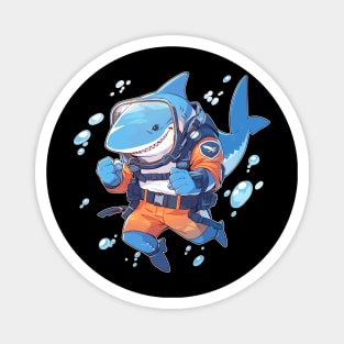 Scuba Divin' Anime Shark Magnet